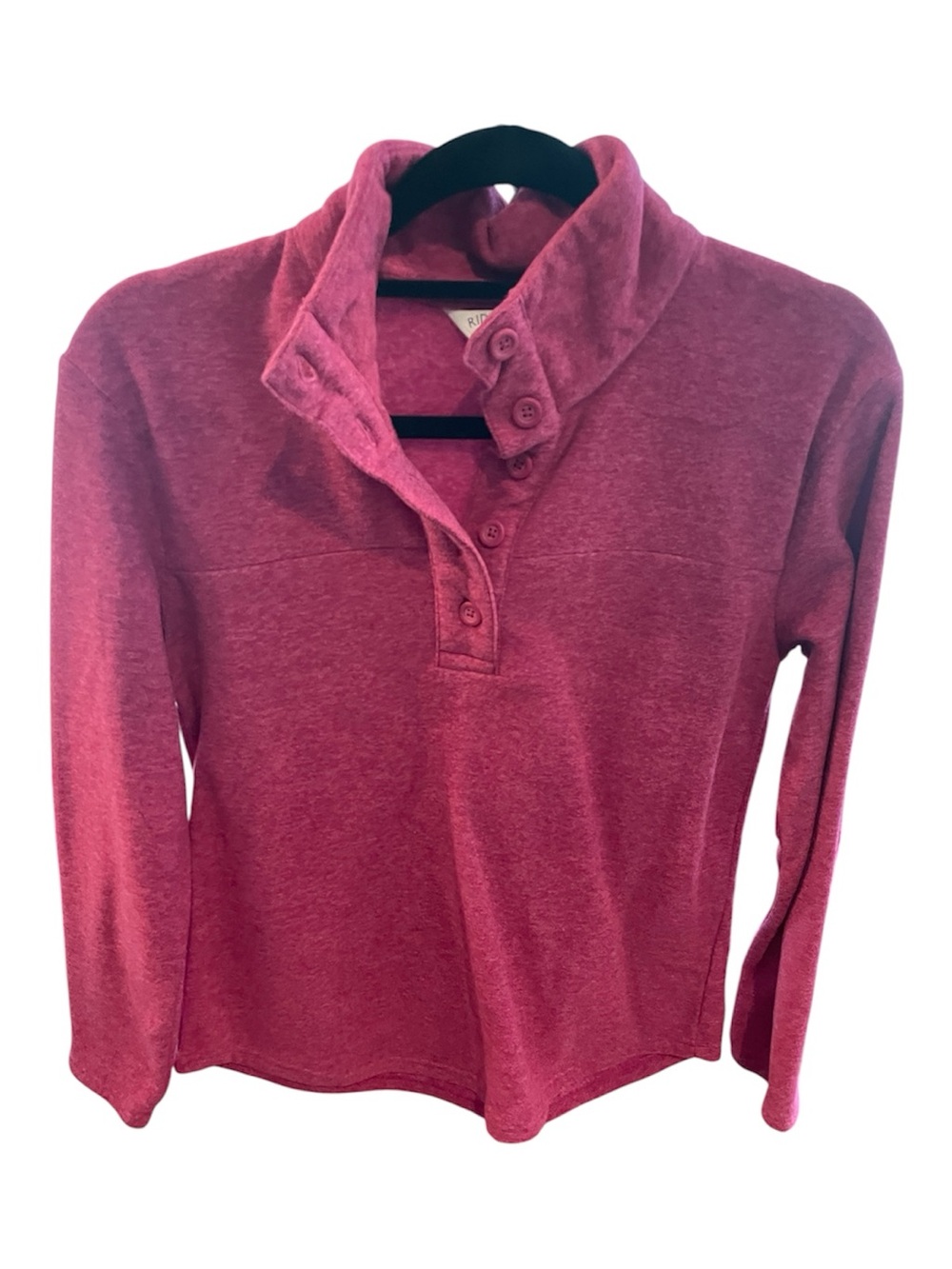 Riders by Lee Mauve Button-Front Funnel Neck Sweatshirt
